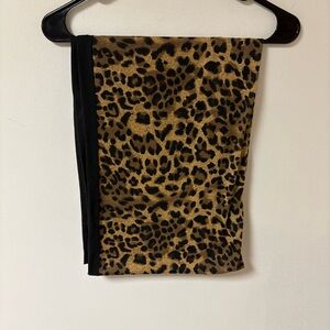 Leopard Print Infinity Scarf with Black Reversible Accent